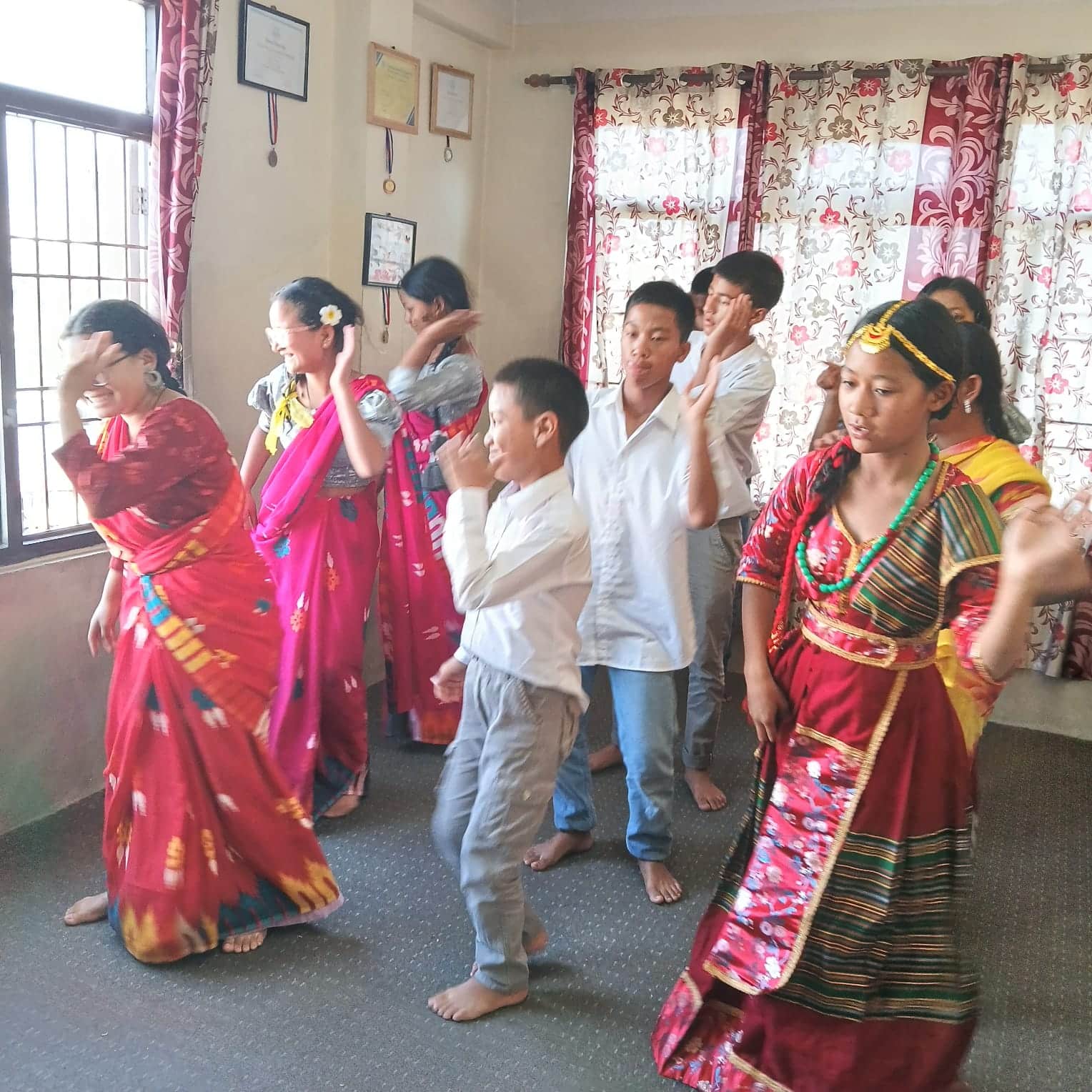 Online singing workshop connecting students in rural Nepal and Uganda