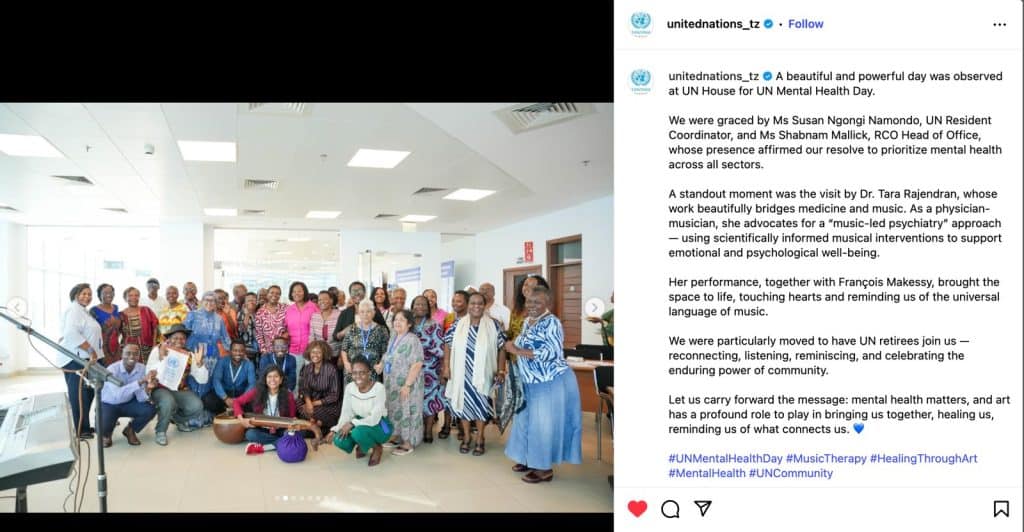 Figure 3b: United Nations Tanzania’s official tweet
